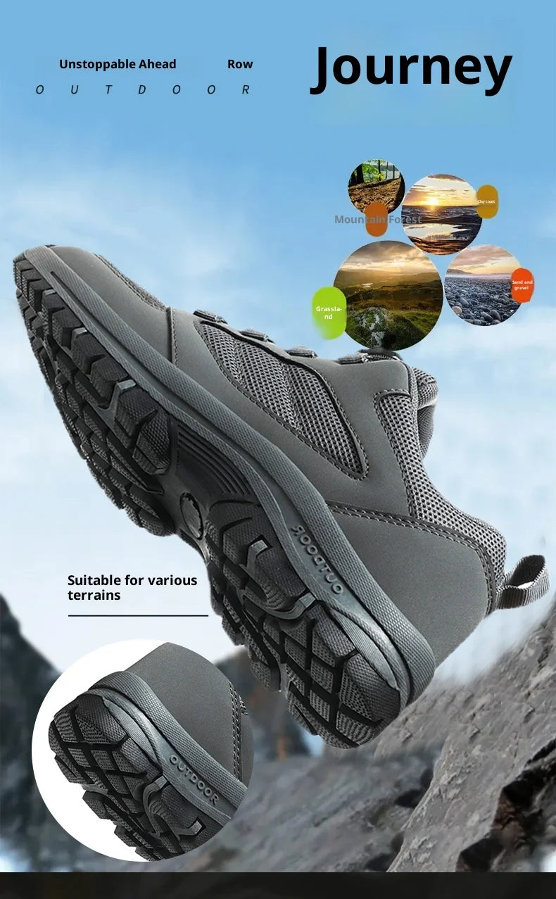 Men'S Spring And Autumn Outdoor Sports Shoes With Rotating Buckle Convenient Comfortable Anti Slip Hiking Shoes Large Size 39-48