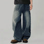Four Season Men's Jeans Korean Version Student Casual Pants High Street Straight Loose Wide Leg Jeans Black Grey Blue Baggy Jean