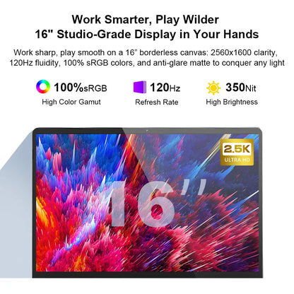 Ninkear A15 Pro Laptop 16GB 1TB AMD Ryzen 5 16 inch 120Hz 2560*1600 Display Screen Fingerprint Unlock Notebook Computer