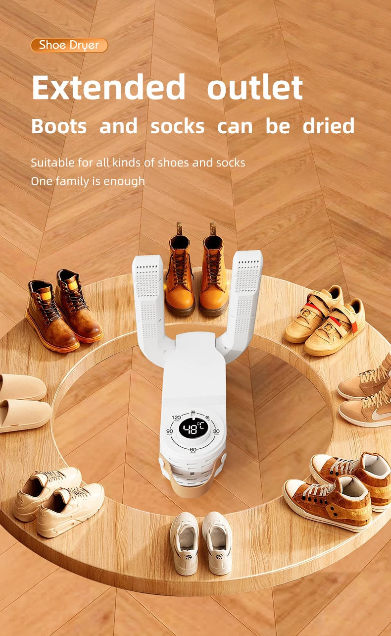 HOMEFISH Intelligent Shoe Dryer Quick Drying Deodorizing Sterilizing Adjustable Timer Household Shoe Warmer And Heater
