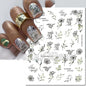 3d Nails Art Decals Spring Fruits Pink Full Tips Peony Magnolia Flowers Adhesive Sliders Stickers Decoration For Nails Manicure
