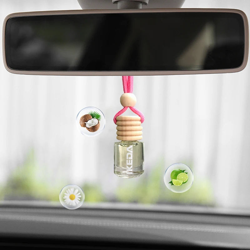 2pcs Orange and Coconut-Flavored Hanging Car Air Freshener with Pendants, Two in One Pack