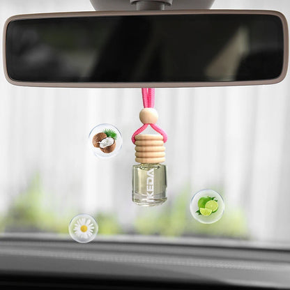 2pcs Orange and Coconut-Flavored Hanging Car Air Freshener with Pendants, Two in One Pack