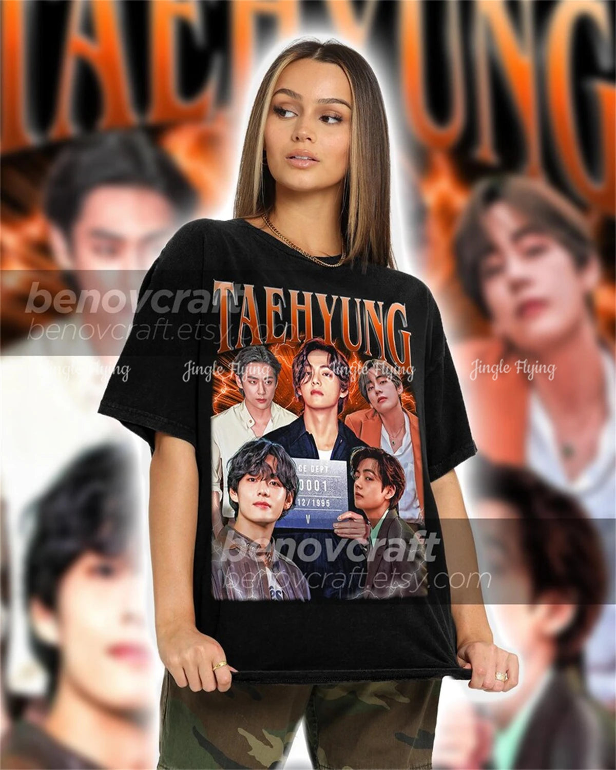 Taehyung Retro 90s Bootleg Tshirt Kpop Shirt Gift For Woman And Man