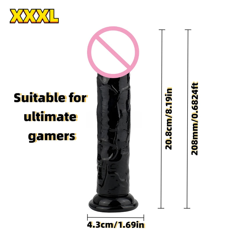 Realistic Soft Jelly Dildo Transparent Suction Cup Strong Grip Flexible Intimate Toy for Women Solo Couple Play