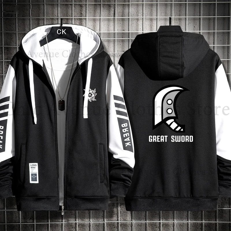 Monster Hunter Print Hoodie for Men Women Hooded Zip-up Autumn Coat Long Sleeve Man Hoodie Hooded Shirt Casual Sweatshirts