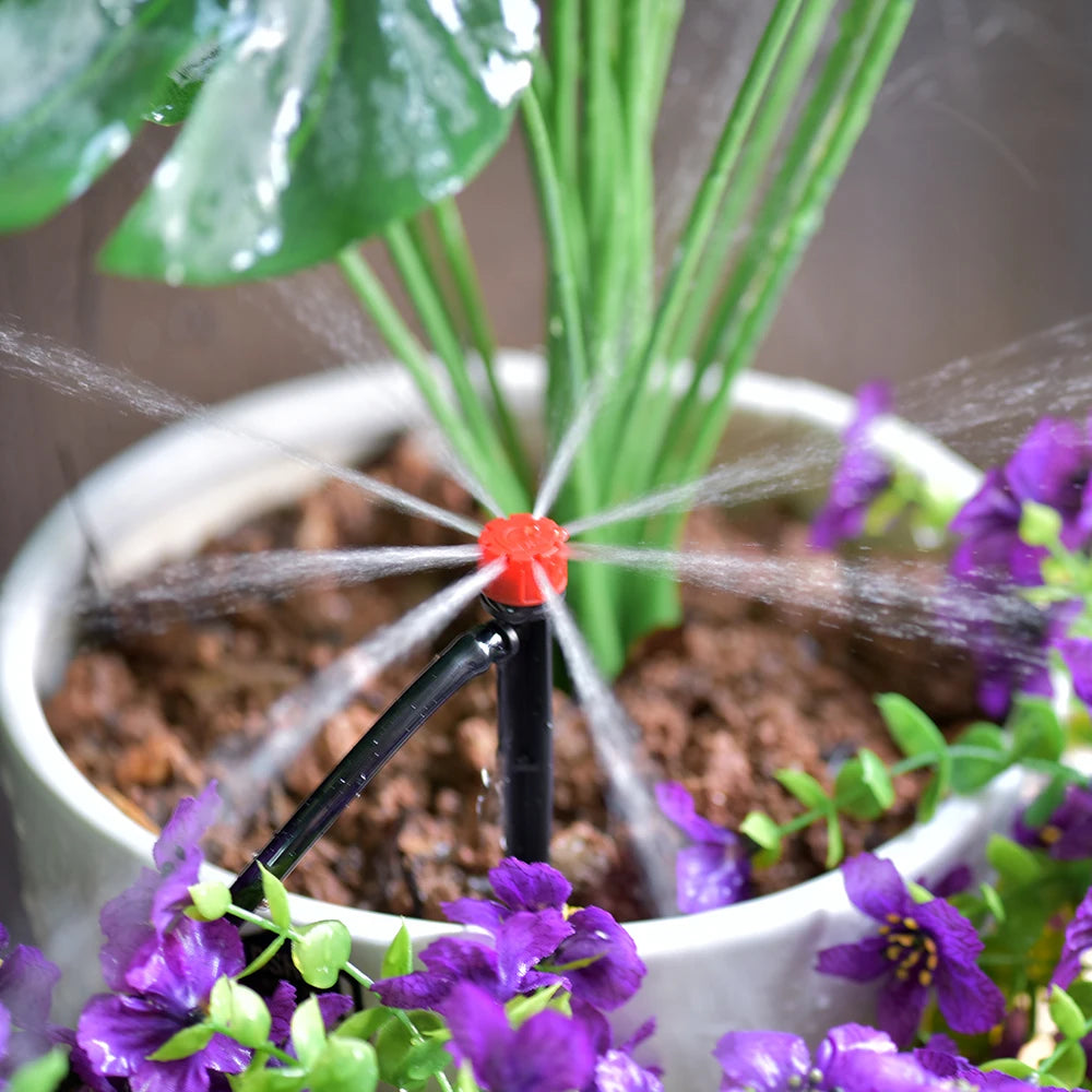 20/50 PCS Garden Micro Watering Sprinklers 360 Degrees Rotating Nozzle Mini Spraying 4/7mm Hose for Flower Garden Greenhouse