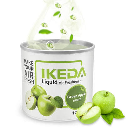 IKEDA 120g Green Apple Scent Liquid Air Freshener, Long Lasting Fruity Fragrance, Powerful Odor Eliminator for Car Home Office,