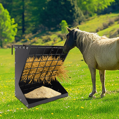 Heavy Duty Metal Country Manufacturing Wall Mount Combo Horse Feeder Goat Sheep Hay Rack Livestock Feeder Distance Adjustable