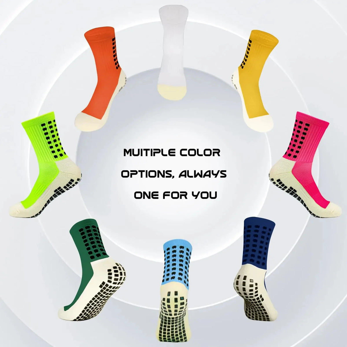 Men's Mid-Calf Sports Socks Breathable Anti-Slip Silicone Dotted Football Basketball Yoga Socks Comfortable Breathable Sports