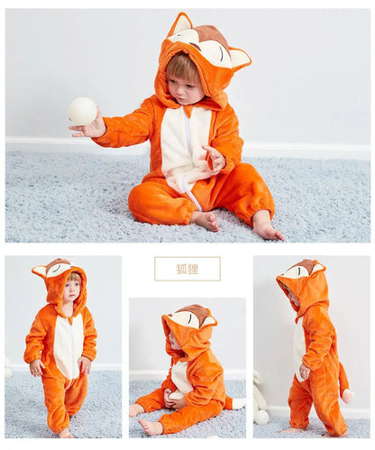 Baby Clothes Winter Pajamas Flannel Thermal Pijamas for Toddler Kids Boys Girls Squirrel Cow Onesies Infant Jumpsuit Pyjamas