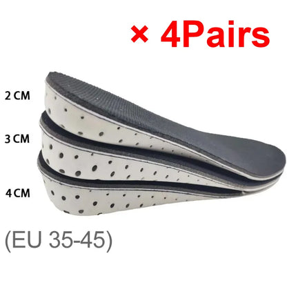 Height Increase Insole 1 Pair Hard Breathable Memory Foam Heel Lifting Inserts Shoe Lifts Shoe Pads Elevator Insoles for Unisex