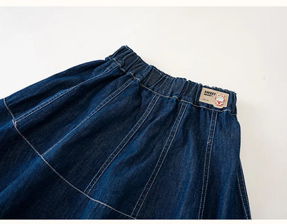 Fashion Girl Skirt Jeans Denim Skirt Mid Length A Line Teenager Girls Clothes Kids Children School Outfit Casual Plus Size