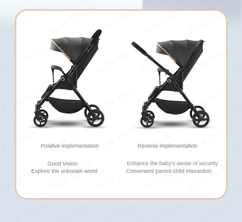 Baby Carriage,Bi-directional ultra lightweight foldable high landscape four wheel shock absorber baby stroller,baby cart