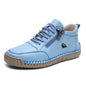 Women Sports Shoes 2026 New Outdoor Hiking Flat Bottomed Comfortable Casual Driving Shoes Soft Sole Zipper Fashion Leather Shoes