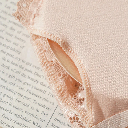 Lace Flower Suspender Top for Women Sexy Hollow Skin-friendly Solid Color Removable Pad Wireless Bra