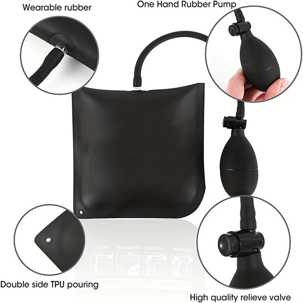 Air Wedge Bag, 3 Piece Strong Commercial Grade Air Bag Pump Professional Leveling Kit Alignment Tool Inflatable Shim Bag