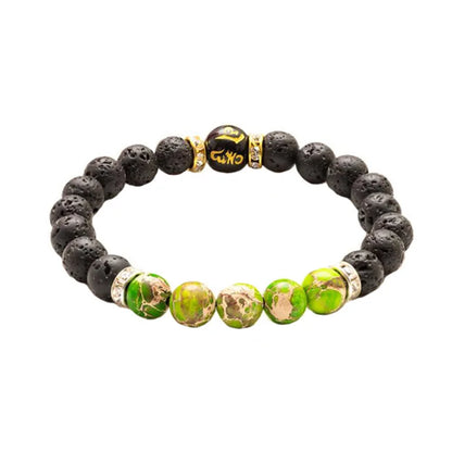 Fashionable Colorful Women's Bracelet Natural Volcanic Stone Elastic Beaded Bracelet Men's and Women's Meditation Yoga Bracelet