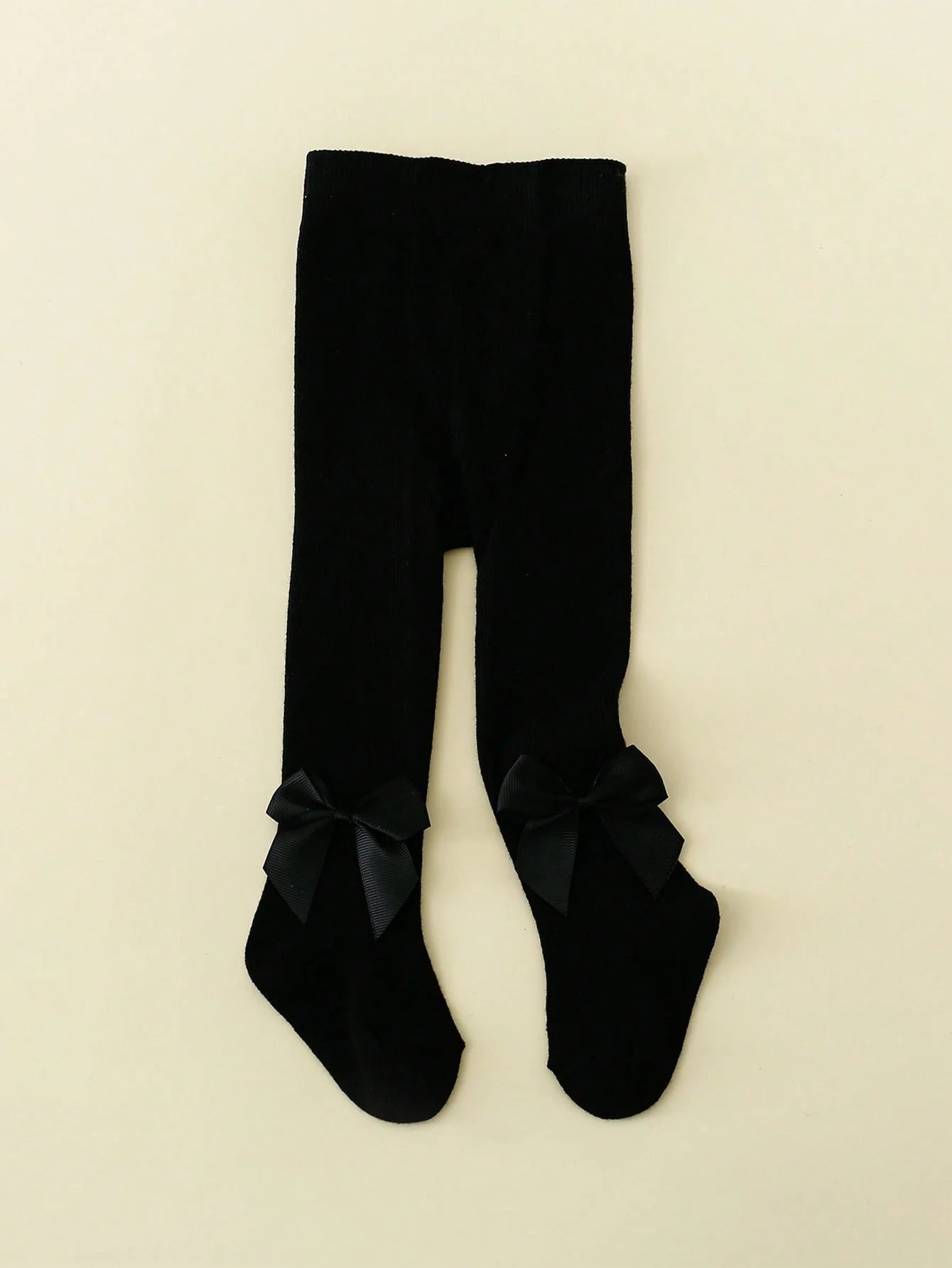 0-36 Month Baby Girls Solid Color Pantyhoses with Threaded Bowknots,Elastic Waist Leggings Tights for Casual Daily Spring Autumn