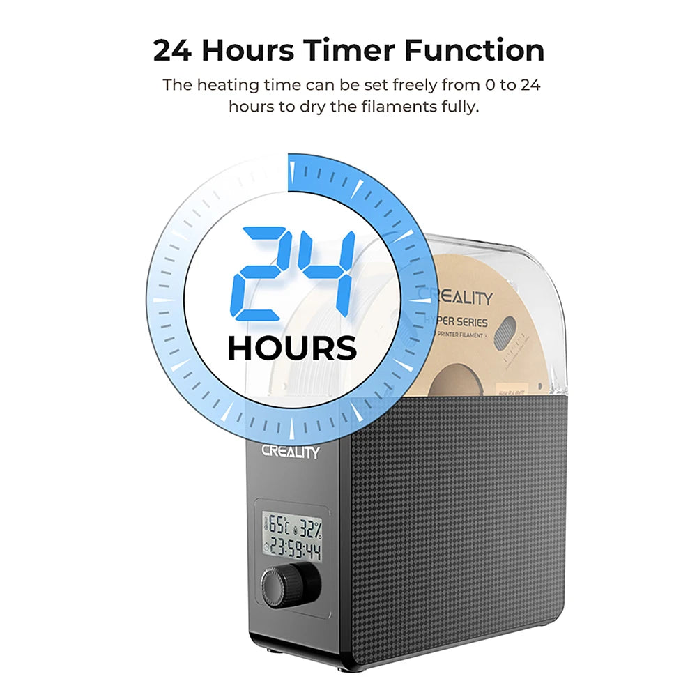 Creality Filament Dryer Box 2.0 360° Hot-air Heating 1.75mm / 2.85mm Filaments Support 24 Hours Timer Real-time Humidity