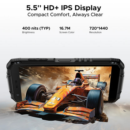 DOOGEE Fire 3 Rugged Phone 5.5" HD+ Display 12GB+64GB 8350mAh Battery 13MP Camera Widevine L1 NFC IP68 Android 15 Cell Phone