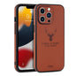 Luxury Business Leather Bumper Case For iPhone 17 Air 16 15 14 13 12 11 Pro Max Mini Plus Shockproof Soft Deer Head Back Cover