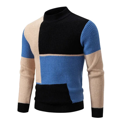 New Autumn and Winter Casual Warm Neck Sweater Knit Pullover Tops  Man Clothes