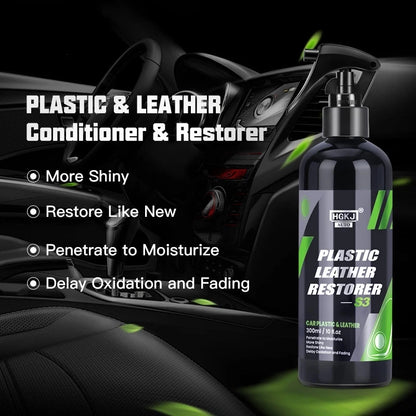 Car Product Hgkj S3 Liquid Leather Plastic Renovator Restorer Coat Wax Car Interior Seat Leather Restoration Repair Agent