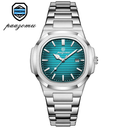 PAAZOMU Top Luxury Brand Man Watch Sports Waterproof Luminous Date Men Wristwatch Square Dial Quartz Men's Watches High Quality