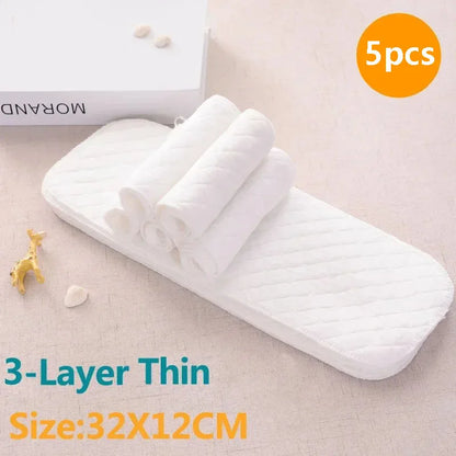 2/5/10Pcs Baby Diapers Reusable Washable Cotton Diaper Ecological Nappies Insert Cotton Cloth Breathable Absorbent Cloth Diapers