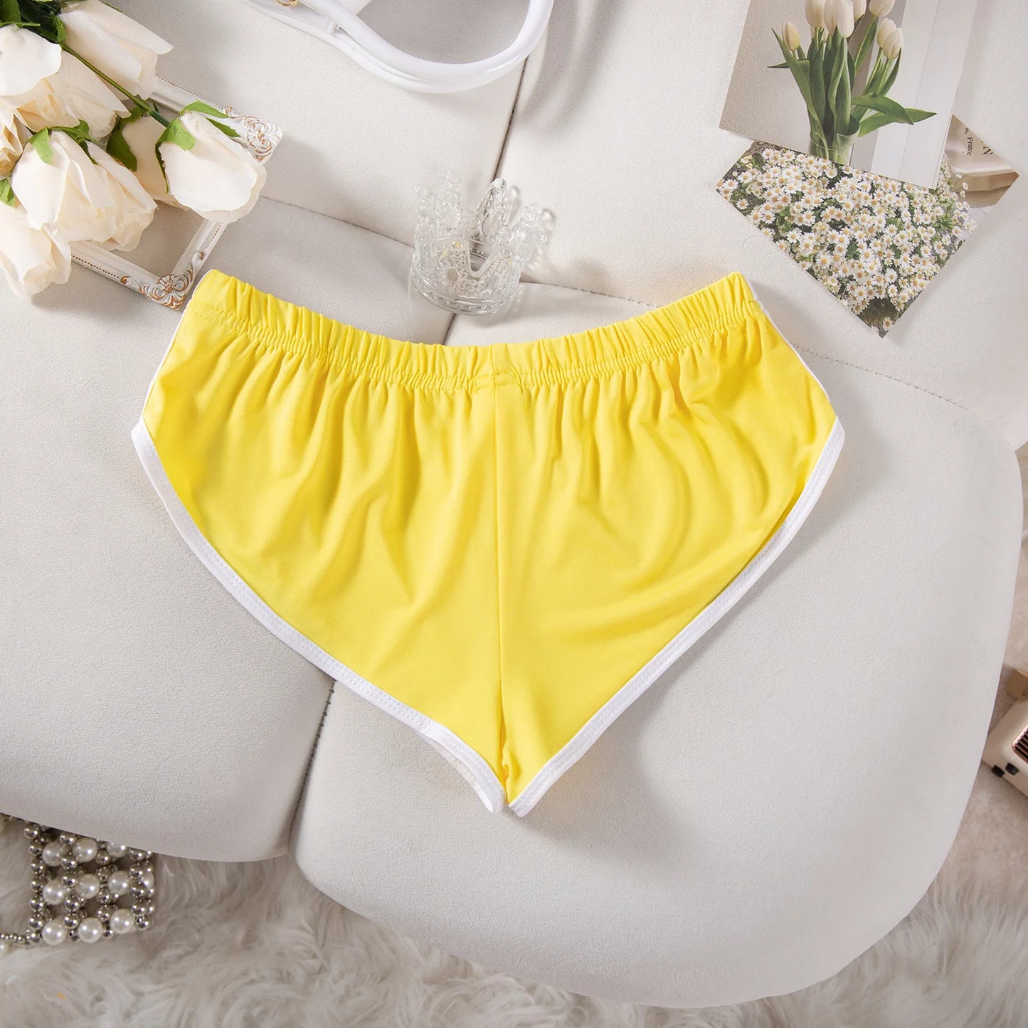 Sexy Running Elastic Sport Shorts Men's Summer Shorts Hot Pants Bar Nine Points Slim Fit Cotton Milk Silk Men's Fashion
