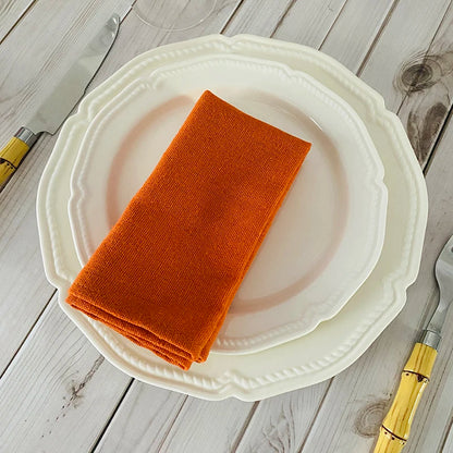 6pcs Cloth Napkins 30X45CM Orange Cotton Polyester Blend Kitchen Washable Dinner Reusable Napkins Wedding Party Table Decoration