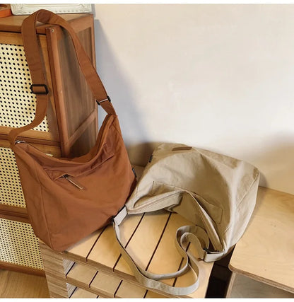 Japanese Women Men Shoulder Crossbody Bag Large Canvas Messenger Bags for Student 2024 Brand Book Bags Female Handbag Satchels