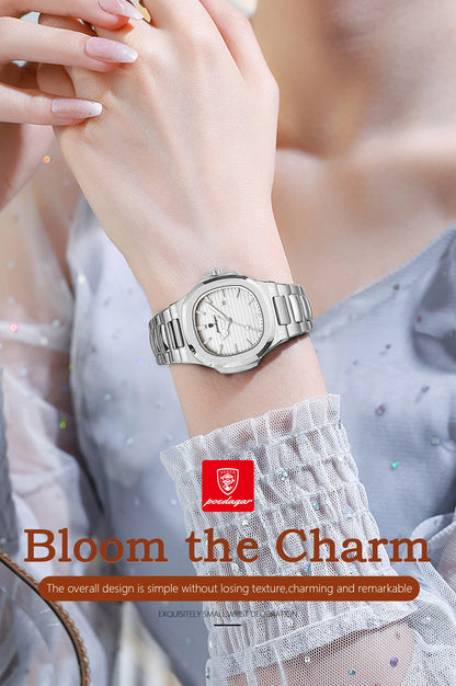 POEDAGAR Top Exquisite Women's Wristwatch Waterproof Luminous Date Fashion Ladies Watches Stainless Steel Quartz Watch For Woman