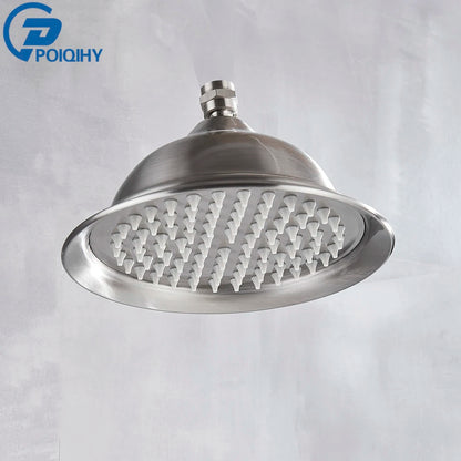 POIQIHY Brass Golden Rainfall Shower Head Shower Faucet Head Bathroom Replace Rain Showerhead Antique Brass Showerhead Accessory