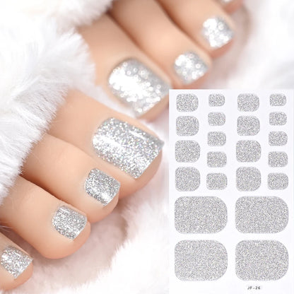22Tips Solid Color Self-adhesive Gel Stickers for Toe Nails Waterproof Long-lasting Toenail Stickers Toe Full Cover Toenail Wrap