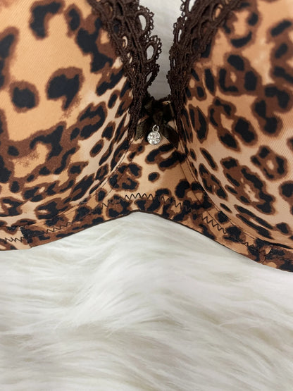 Diana Rose Leopard print Push Up Bra For Women With steel ring B Cup Bra Lady's Underwear High Quality