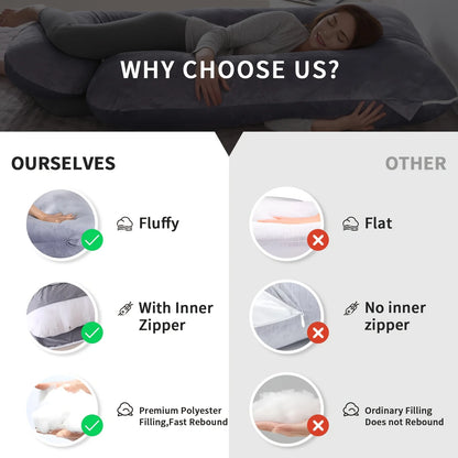 Detachable Maternity Pillow - G-Shaped Crystal Velvet Lumbar Support Cushion for Pregnant Side-Lying