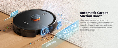 Laresar L20 Robot Vacuum Cleaner 5000Pa Smart LDS Navigation Self-emptying Station APP Control Home Floor Mopping Carpet Clean