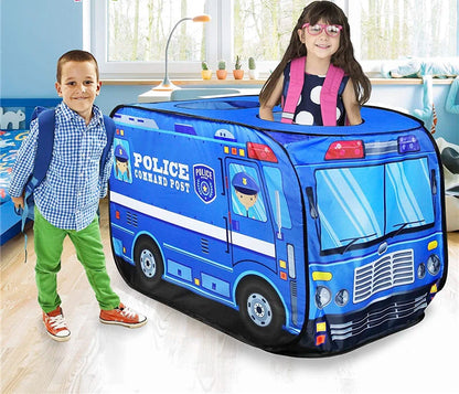 Game House Play Tent Fire Truck Police Bus Foldable Pop Up Toy Play House Children Toys Tent Ice Cream Firefighting Model House