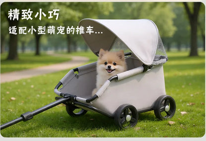 Foldable Pet Stroller Cart for Small Dogs Cats Puppy Kitten Outdoor Travel Carrier Toy Pushcart
