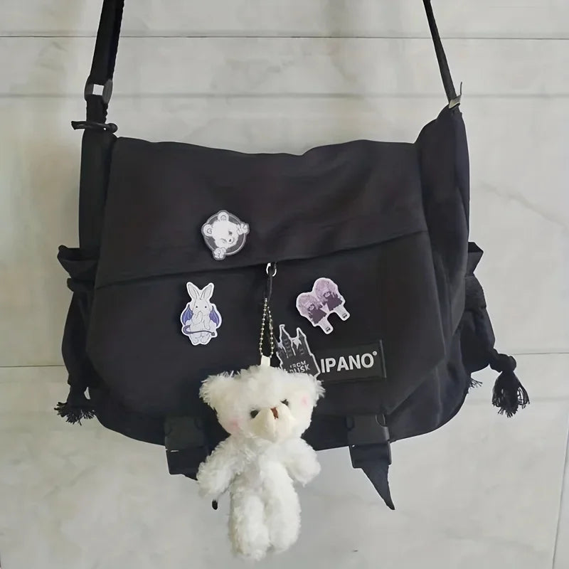 Men's Nylon Crossbody Bag Large Capacity Casual Messenger Bag Student School Bag Travel Business Shoulder Bag