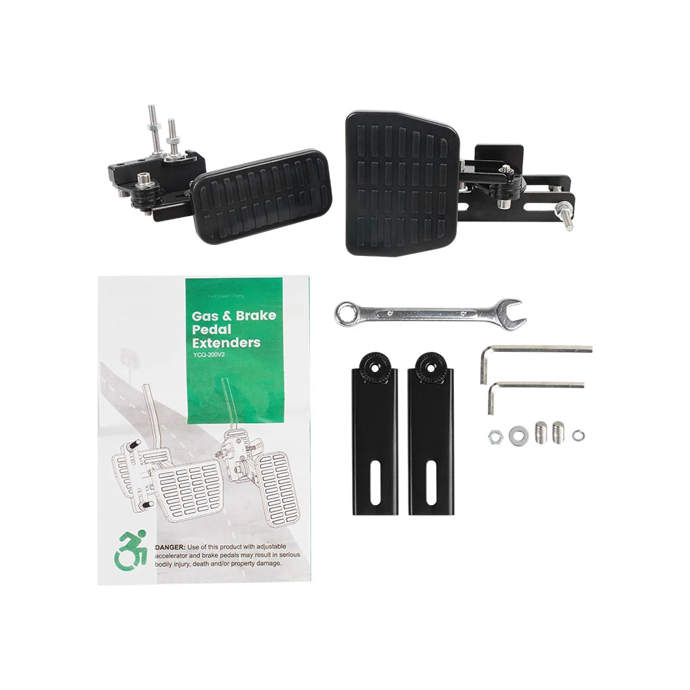 Gas and Brake Pedal Extenders Suitable For Most Vehicles Pedal For Go Kart Adjustable Length Angle Auto Vehicles Brake&Accelerat