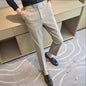 Men Plaid Wedding Dress Trousers High Quality Male Boutique Formal Wear Slim Suits Pants Men British Style Business Suit Pants