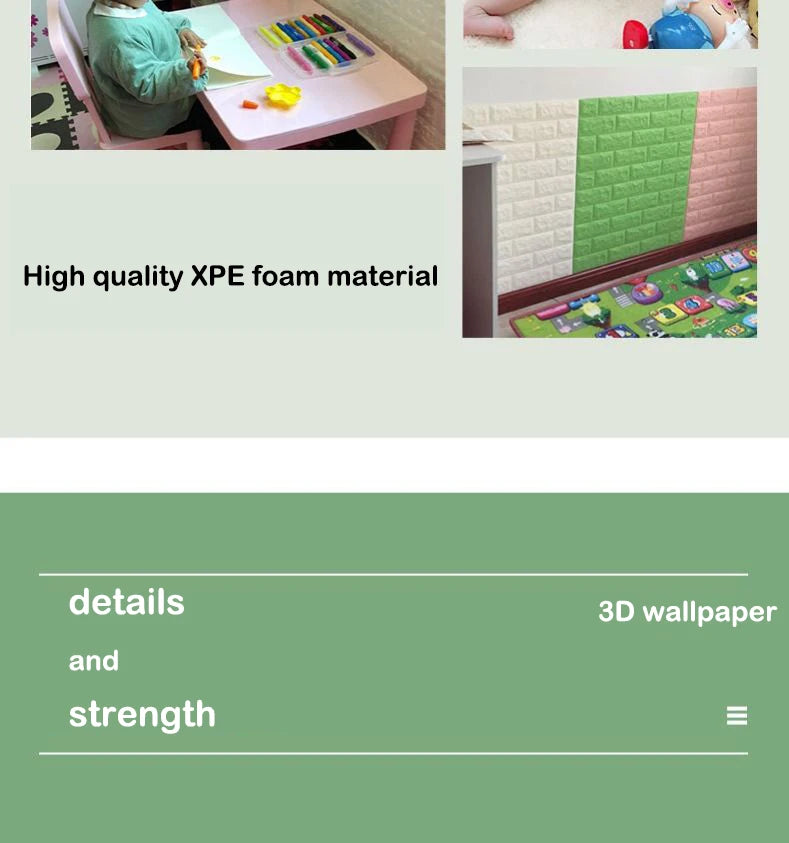 Black Brick Pattern Wallpaper Thick Waterproof and Moisture-Proof Living Room Bedroom Decorative Sticker Self-Adhesive