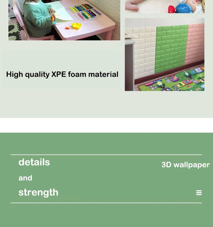 Black Brick Pattern Wallpaper Thick Waterproof and Moisture-Proof Living Room Bedroom Decorative Sticker Self-Adhesive