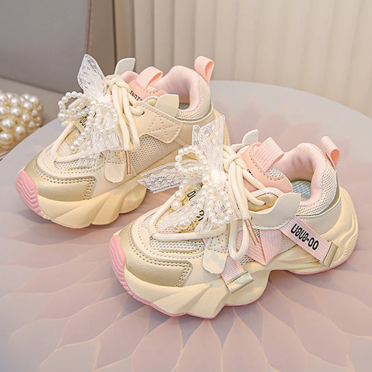 Autumn Sneakers For Kids Korean Style Trend Fashion Girl's Sneakers Soft-soled Breathable Teenager Children Sport Shoes