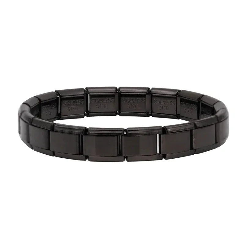 Hapiship 2024 Women's Jewelry 9mm Width Itanlian Elastic Star Heart Butterfly Charm Bracelet Fashion Stainless Steel Bangle ST-