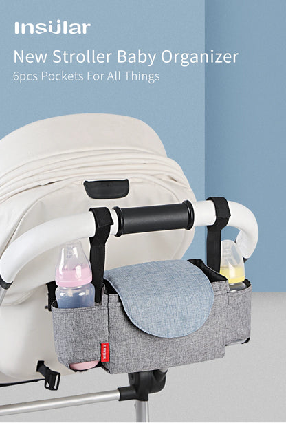 Baby Stroller Bag Pram Organizer Stroller Accessories Stroller Cup Holder Cover Trolley Organizer Pouch Travel Accessories