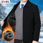 Thicken Padded Social Jackets Men's Winter Jacket Windbreak Fleece Lining Blazers for Men Business Luxury Men's Winter Coat XXXL
